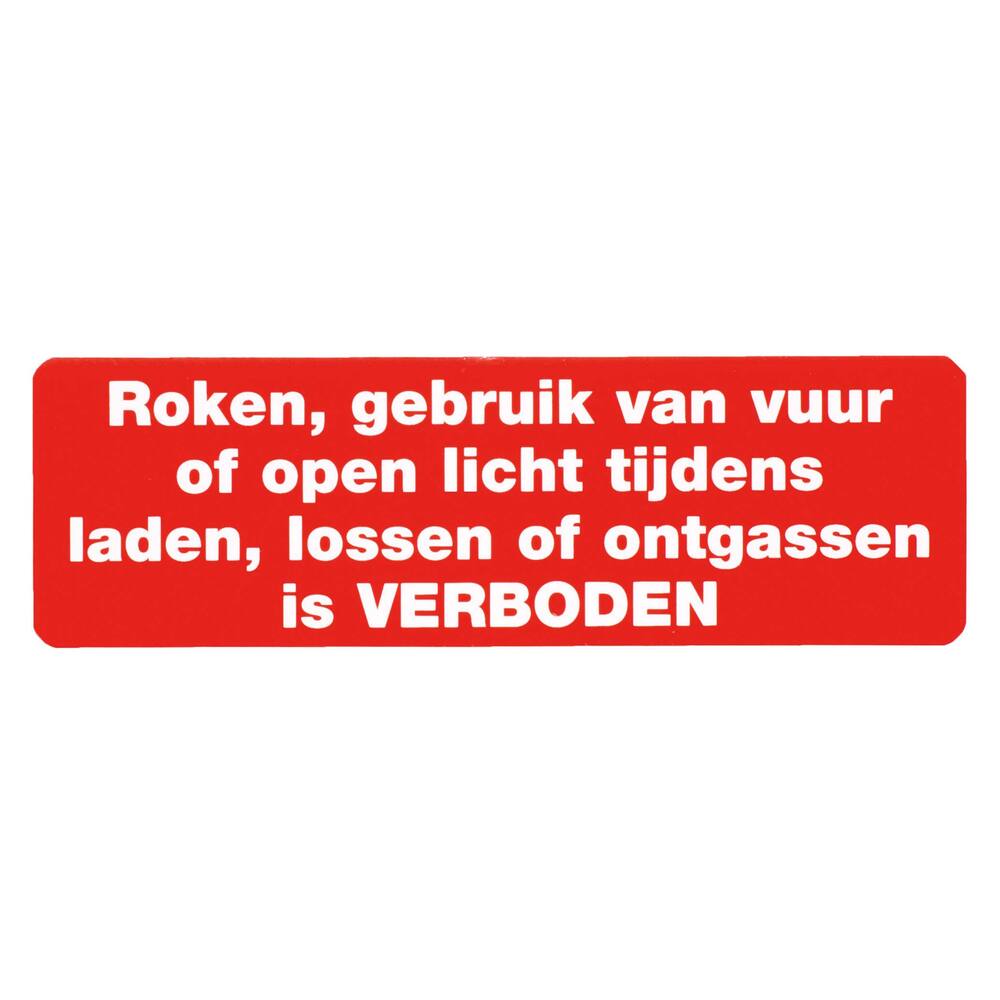 STICKER ROKEN, GEBRUIK VAN VUUR 16 X 5 CM