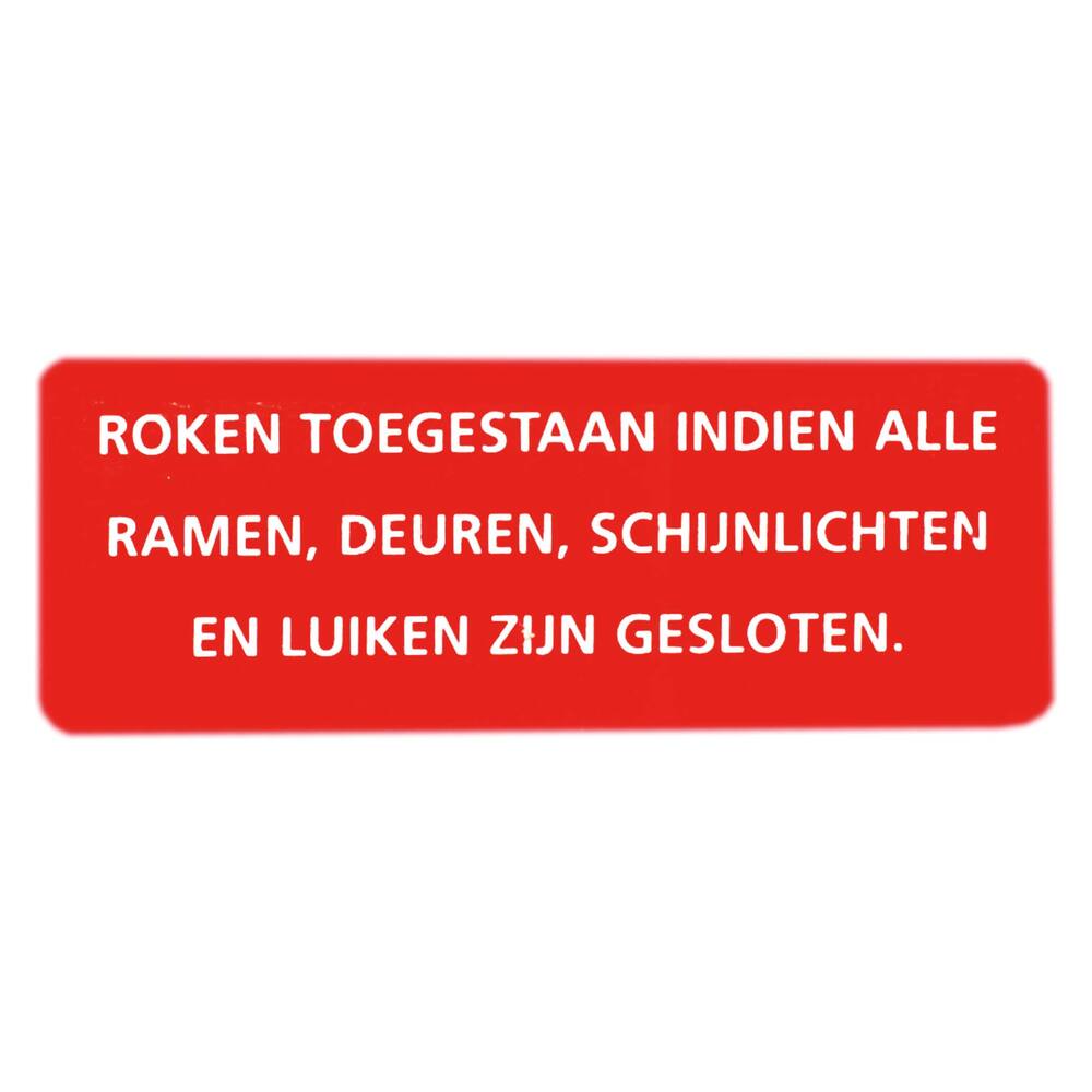 STICKER ROKEN TOEGESTAAN INDIEN 6,5 X 2,5 CM