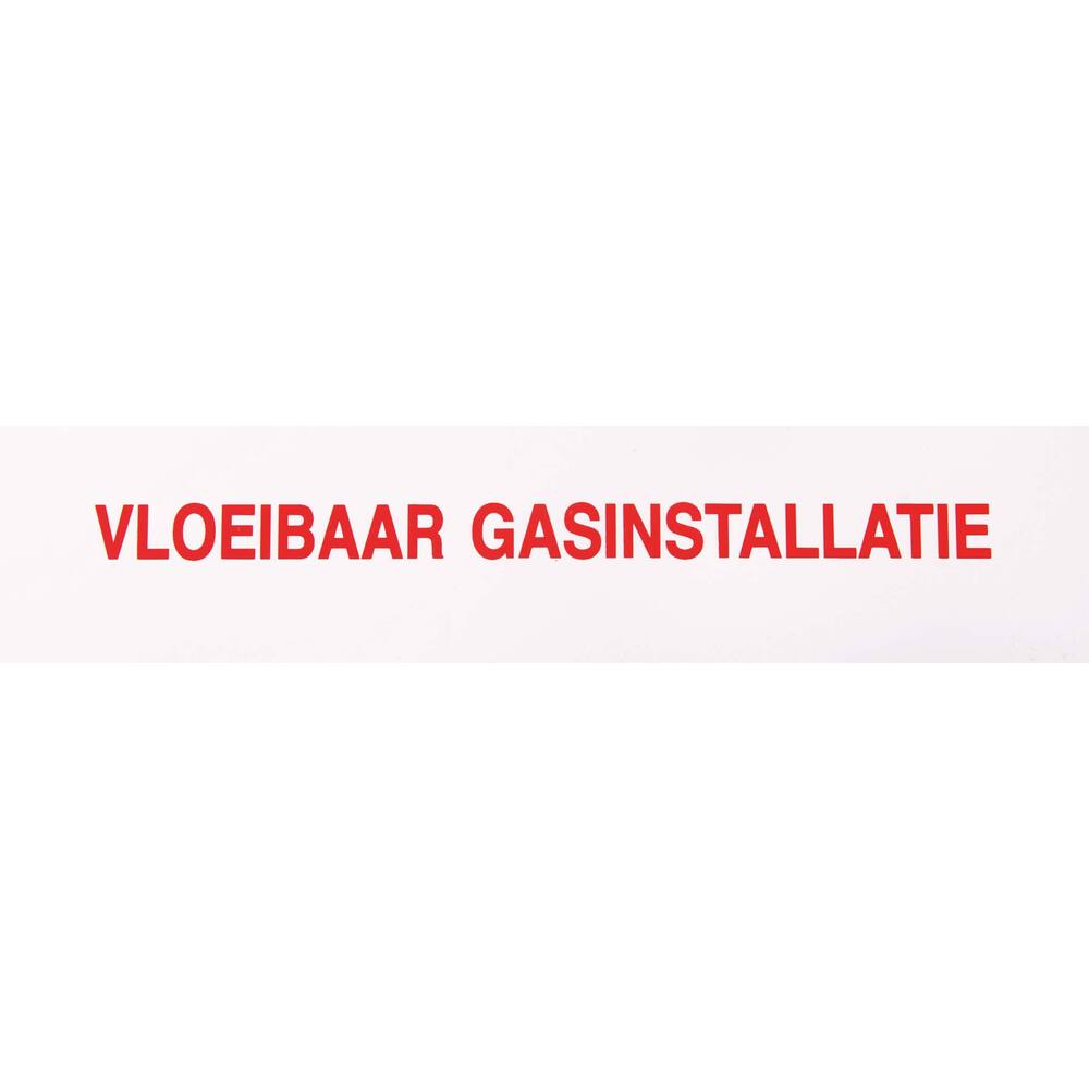 STICKER VLOEIBAAR GASINSTALLATIE 17 X 4 CM