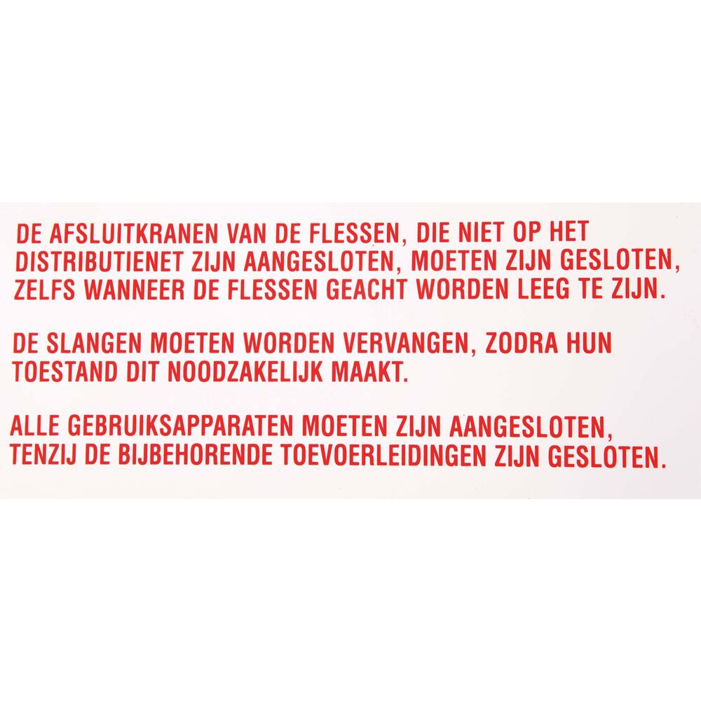 STICKER INSTRUCTIE VLOEIBAAR GAS 20 X 10 CM