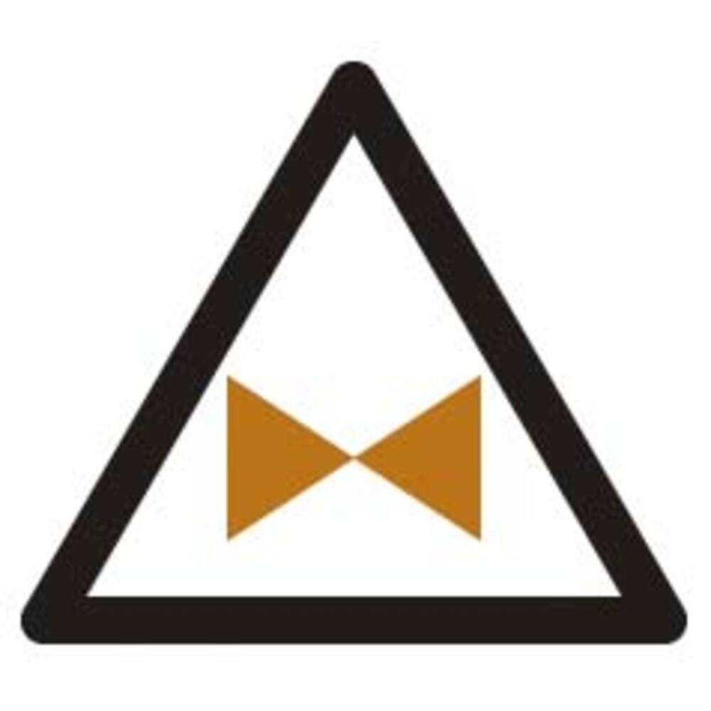STICKER NOODAFSLUITER SYMBOOL ZWART/BRUIN 9 X 9 X 9 CM