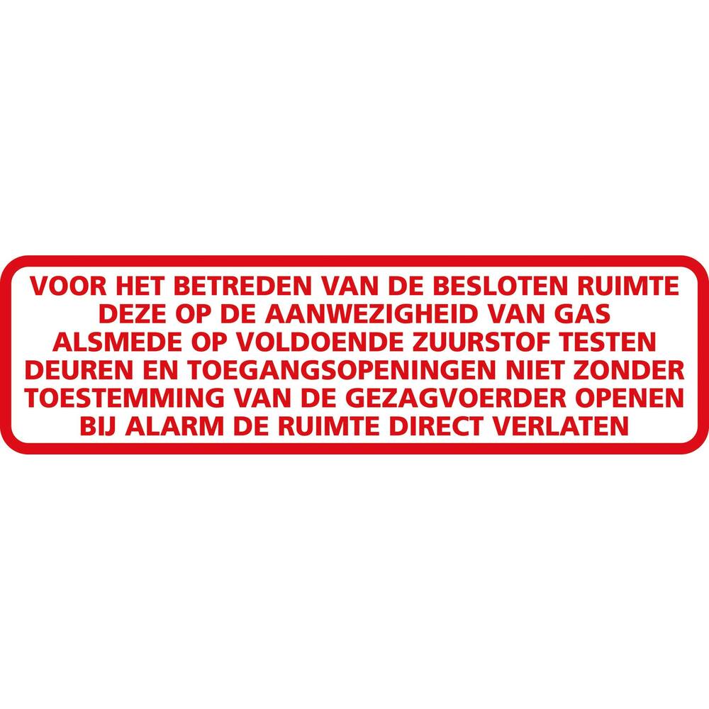 STICKER BETREDEN BESLOTEN RUIMTE 25 X 7 CM