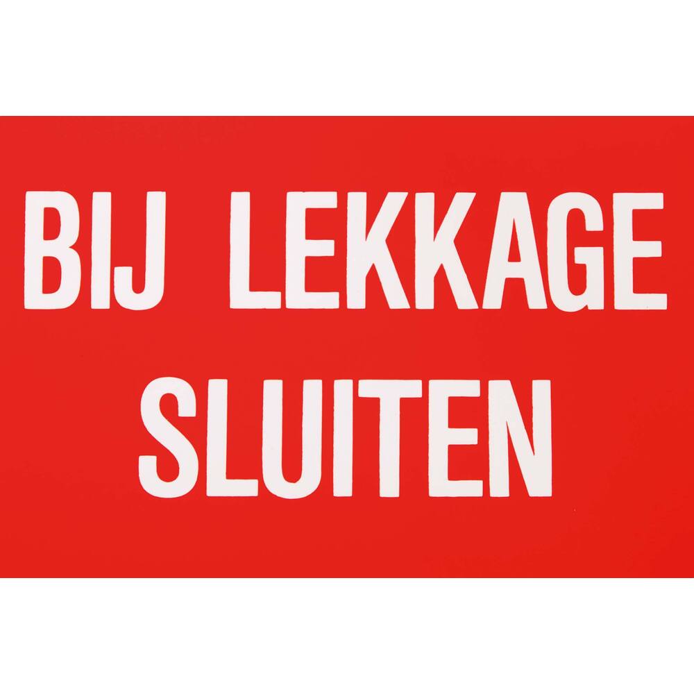 STICKER BIJ LEKKAGE SLUITEN 15 X 10 CM