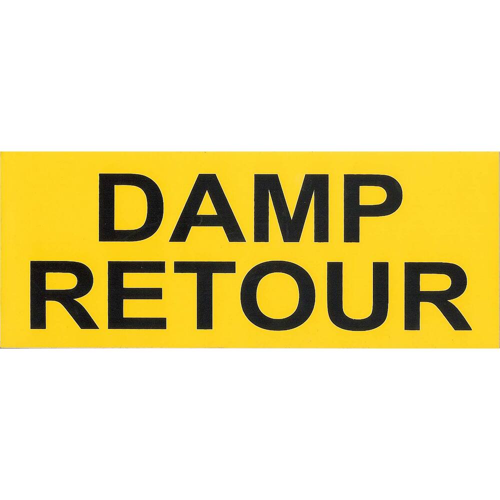 LEIDINGSTICKER DAMP RETOUR 20 X 8 CM