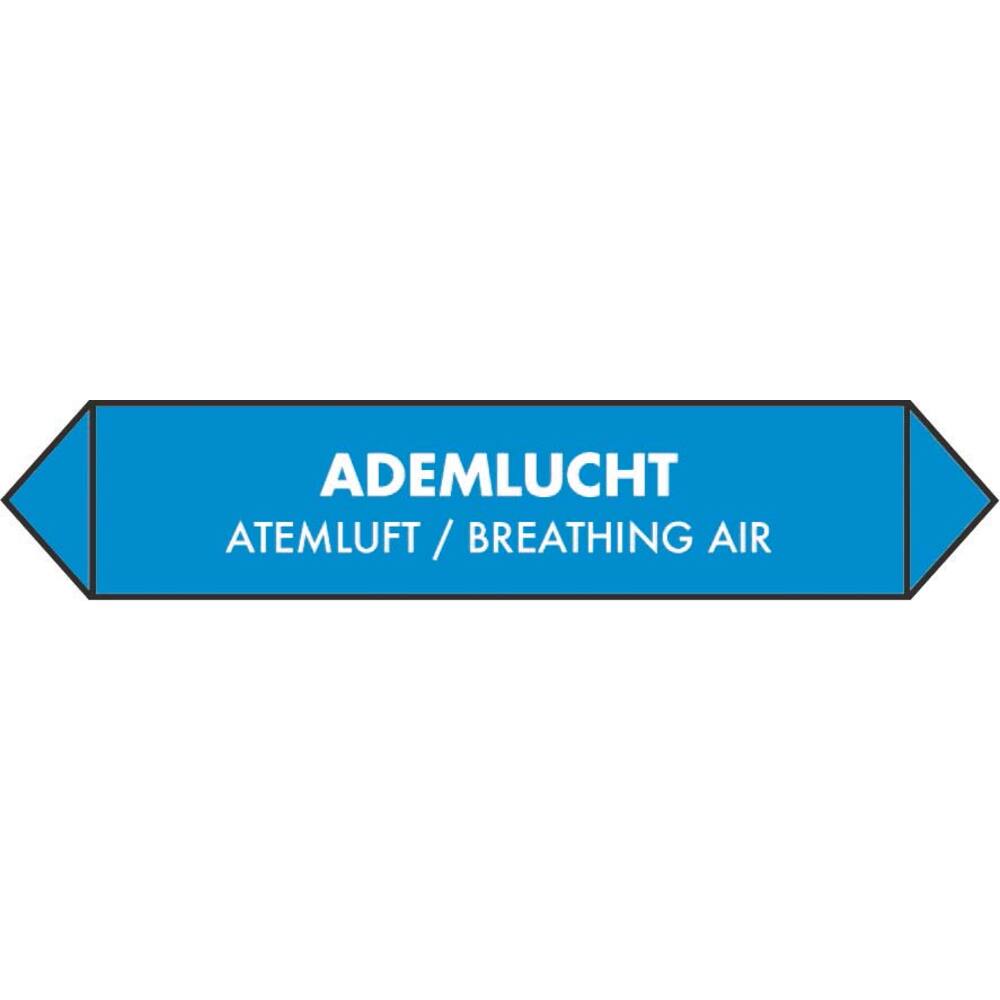 LEIDINGSTICKER ADEMLUCHT (NEDERLANDS, ENGELS, DUITS) 15 X 3 CM