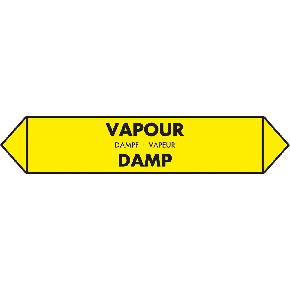 LEIDINGSTICKER DAMP (NEDERLANDS, ENGELS, DUITS, FRANS) 15 X 3 CM