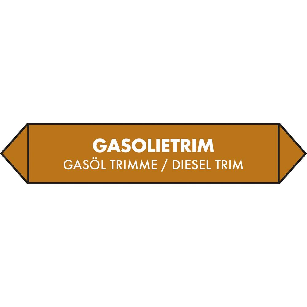 LEIDINGSTICKER GASOLIETRIM (NEDERLANDS, ENGELS, DUITS) 15 X 3 CM