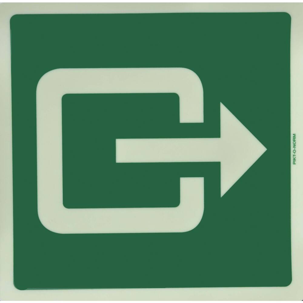 STICKER PICTOGRAM UITGANG 15 X 15 CM LICHTGEVEND