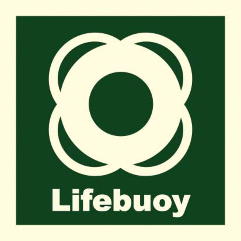 STICKER REDDINGSBOEI MET TEKST LIFEBUOY (ENGELS) 15 X 15 CM LICHTGEVEND