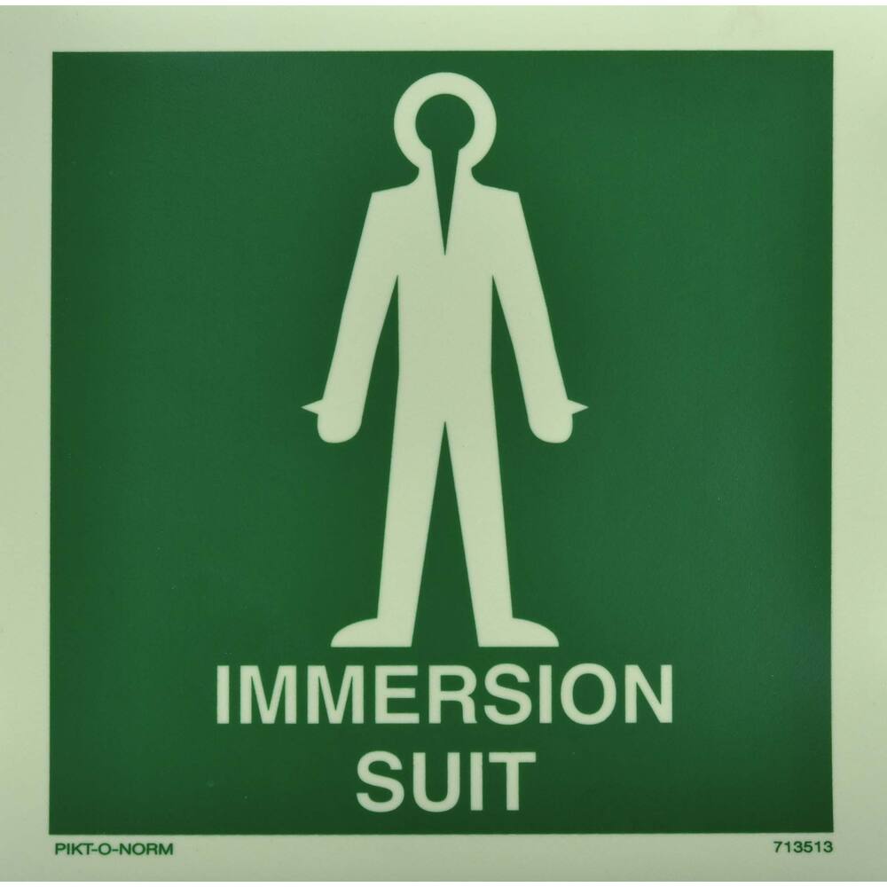 STICKER OVERLEVINGSPAK MET TEKST IMMERSION SUIT (ENGELS) 15 X 15 CM LICHTGEVEND