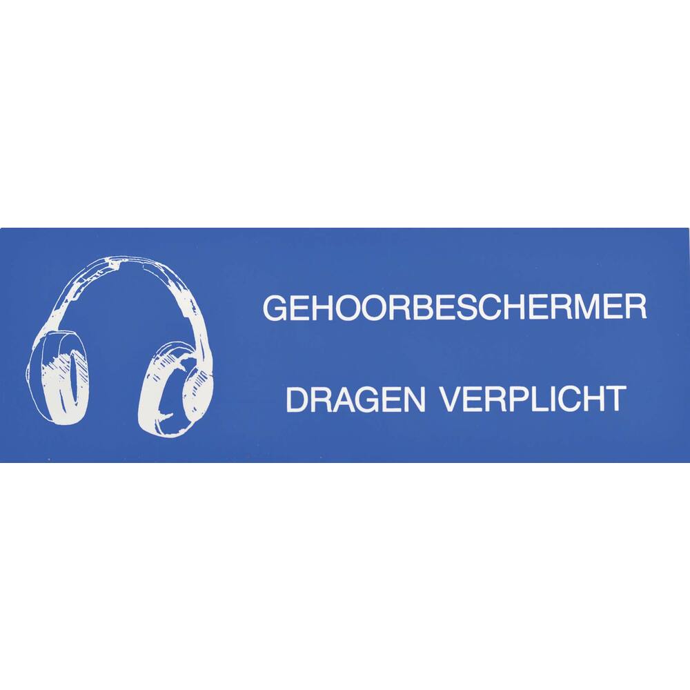 STICKER GEHOORBESCHERMER DRAGEN VERPLICHT 17 X 6 CM