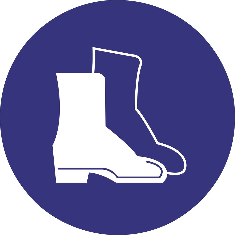 STICKER WERKSCHOENEN VERPLICHT Ø 10 CM