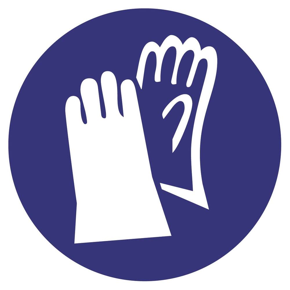 STICKER WERKHANDSCHOENEN VERPLICHT Ø 10 CM