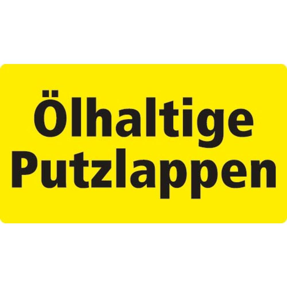 STICKER ÖLHALTIGE PUTZLAPPEN (DUITS) 18 X 10 CM