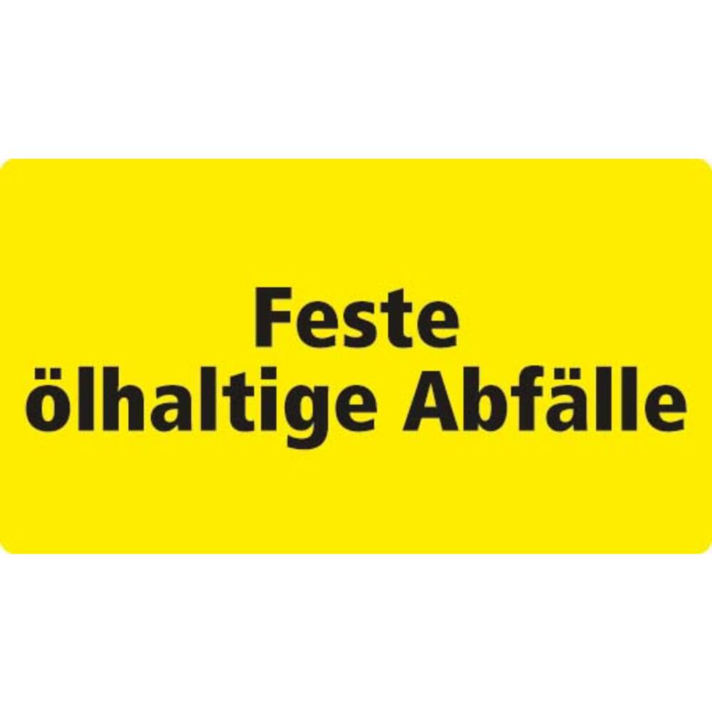 STICKER FESTE ÖLHALTIGE ABFÄLLE (DUITS) 18 X 10 CM