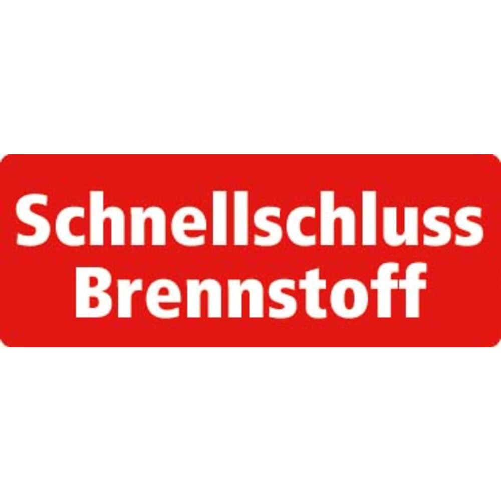 STICKER SCHNELLSCHLUSS BRENNSTOFF (DUITS) 13 X 5 CM
