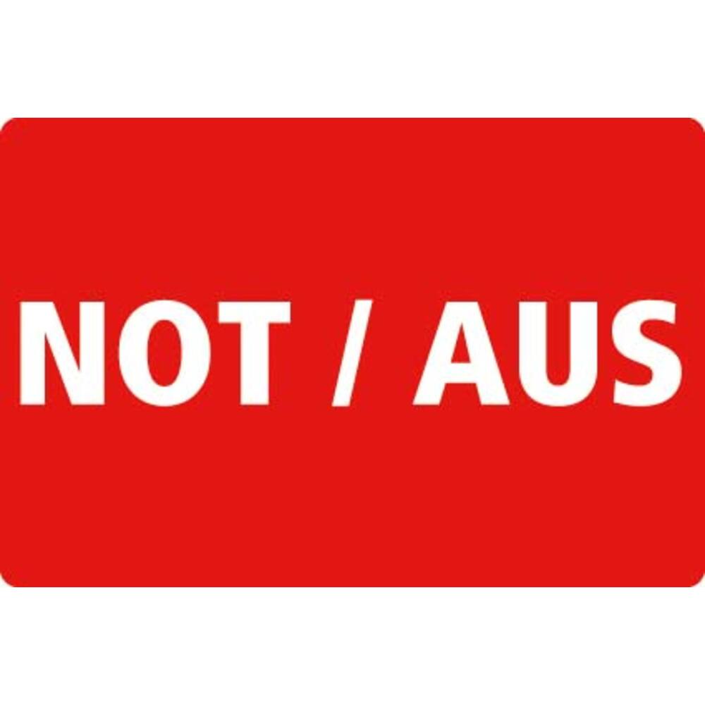 STICKER NOT/AUS (DUITS) 8 X 10 CM