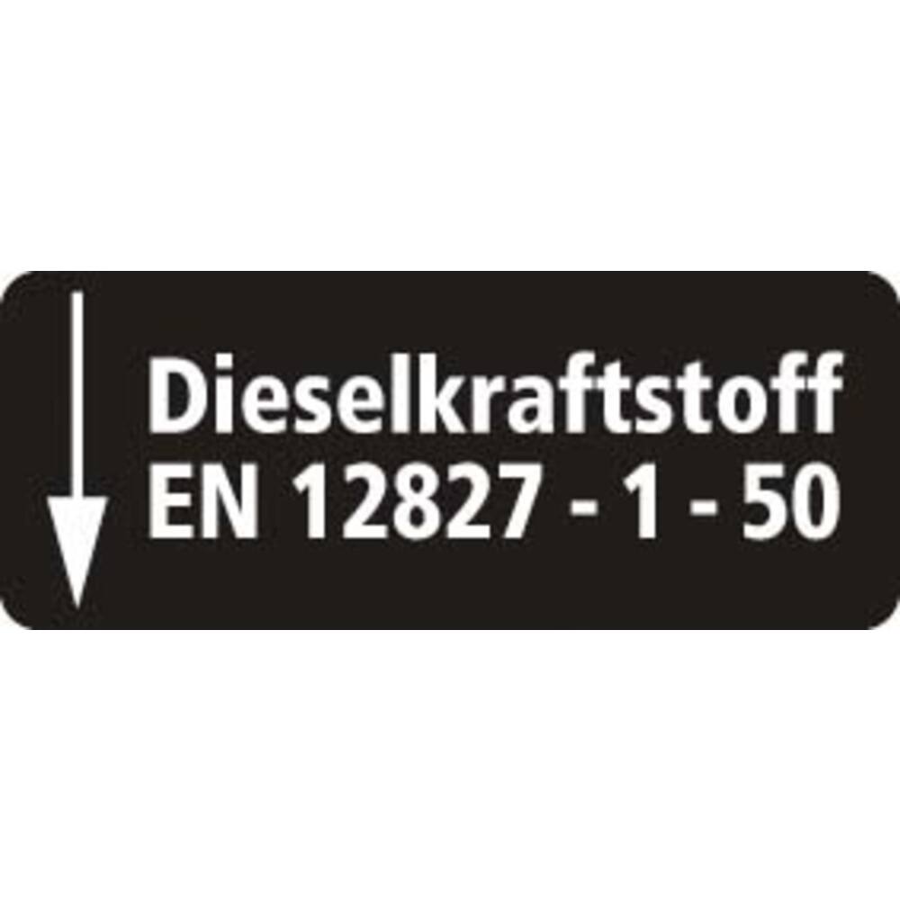 STICKER DIESELKRAFTSTOFF EN 12827-1-50 (DUITS) 10 X 4 CM