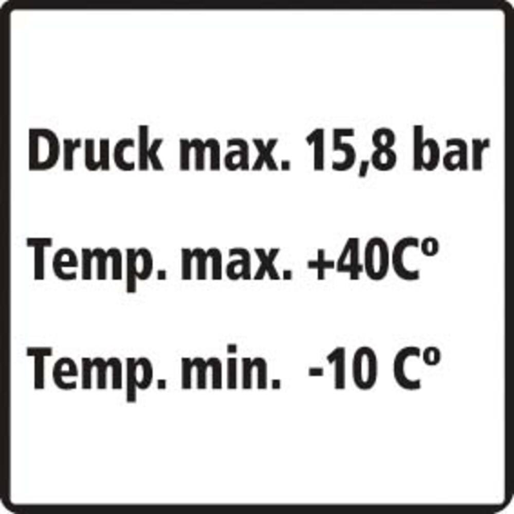STICKER DRUCK MAX 15,8 BAR (DUITS) 10 X 10 CM