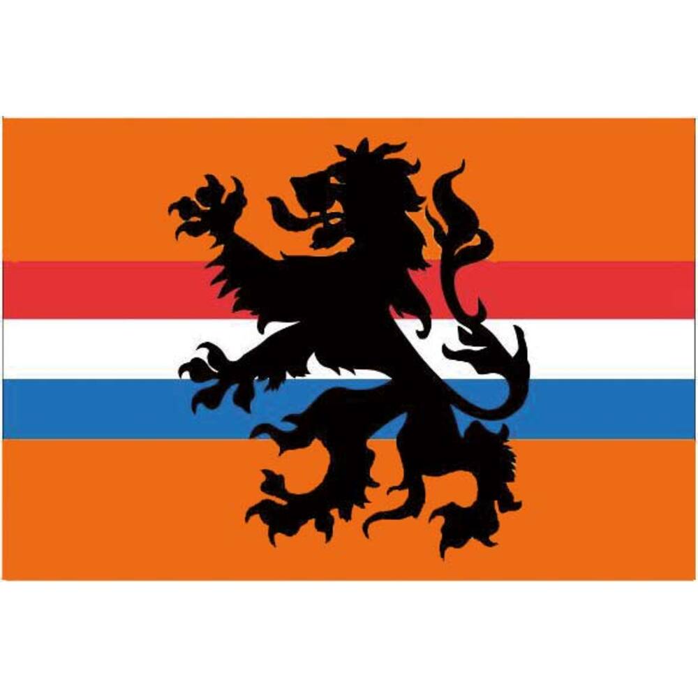 +VLAG ORANJE RWB+LEEUW 100X150 CM