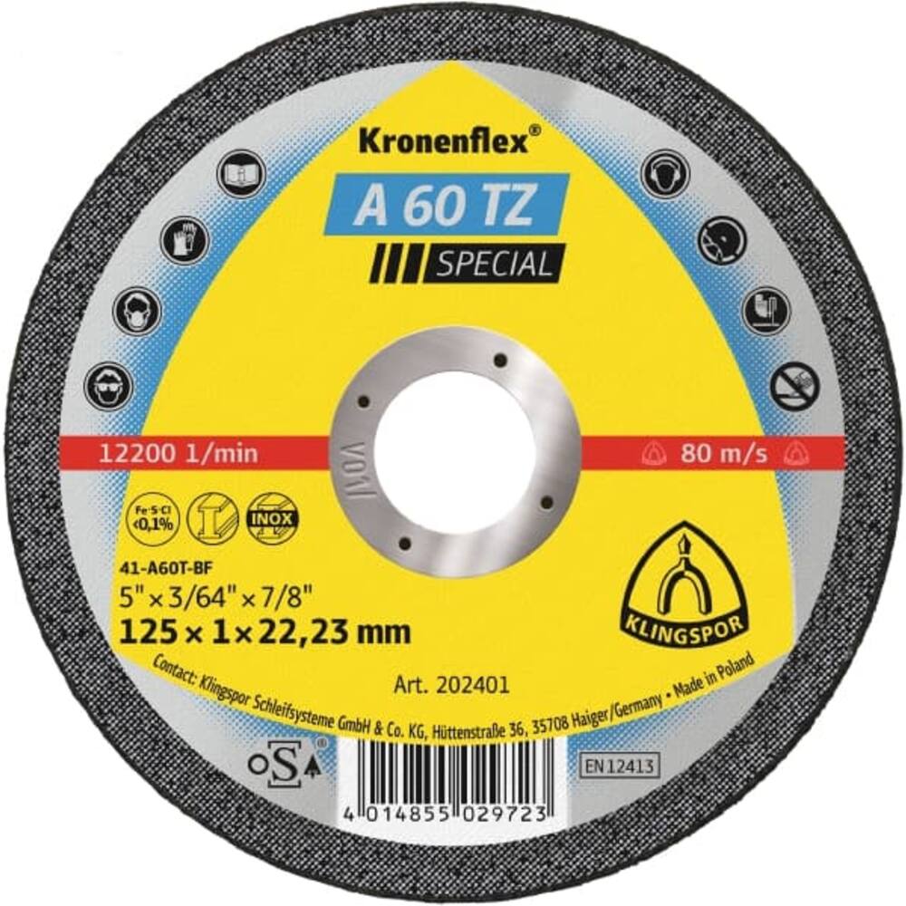 DOORSLIJPSCHIJF (A 60 TZ Special) 115 X 1 X 22,23MM (25 SCHIJF/DOOS)