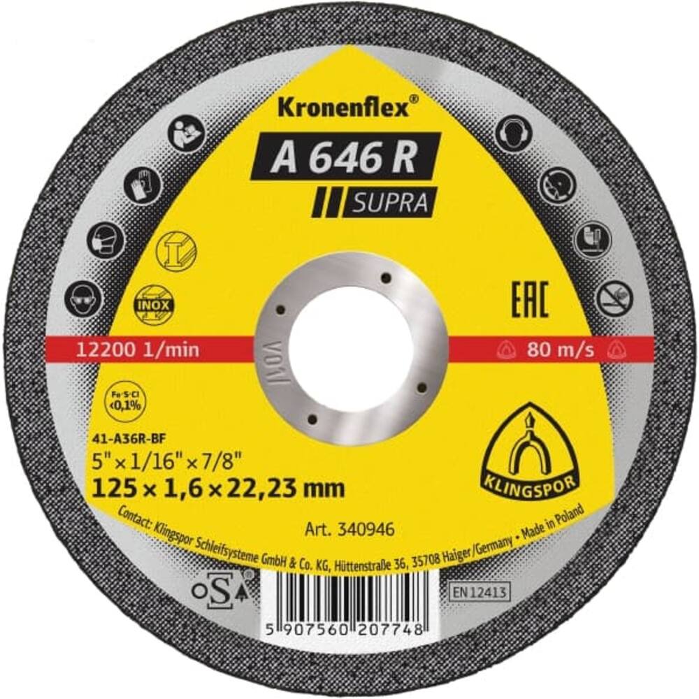 DOORSLIJPSCHIJF (A 646 R Supra) 115 X 1,6 X 22,23MM (25 SCHIJF/DOOS)