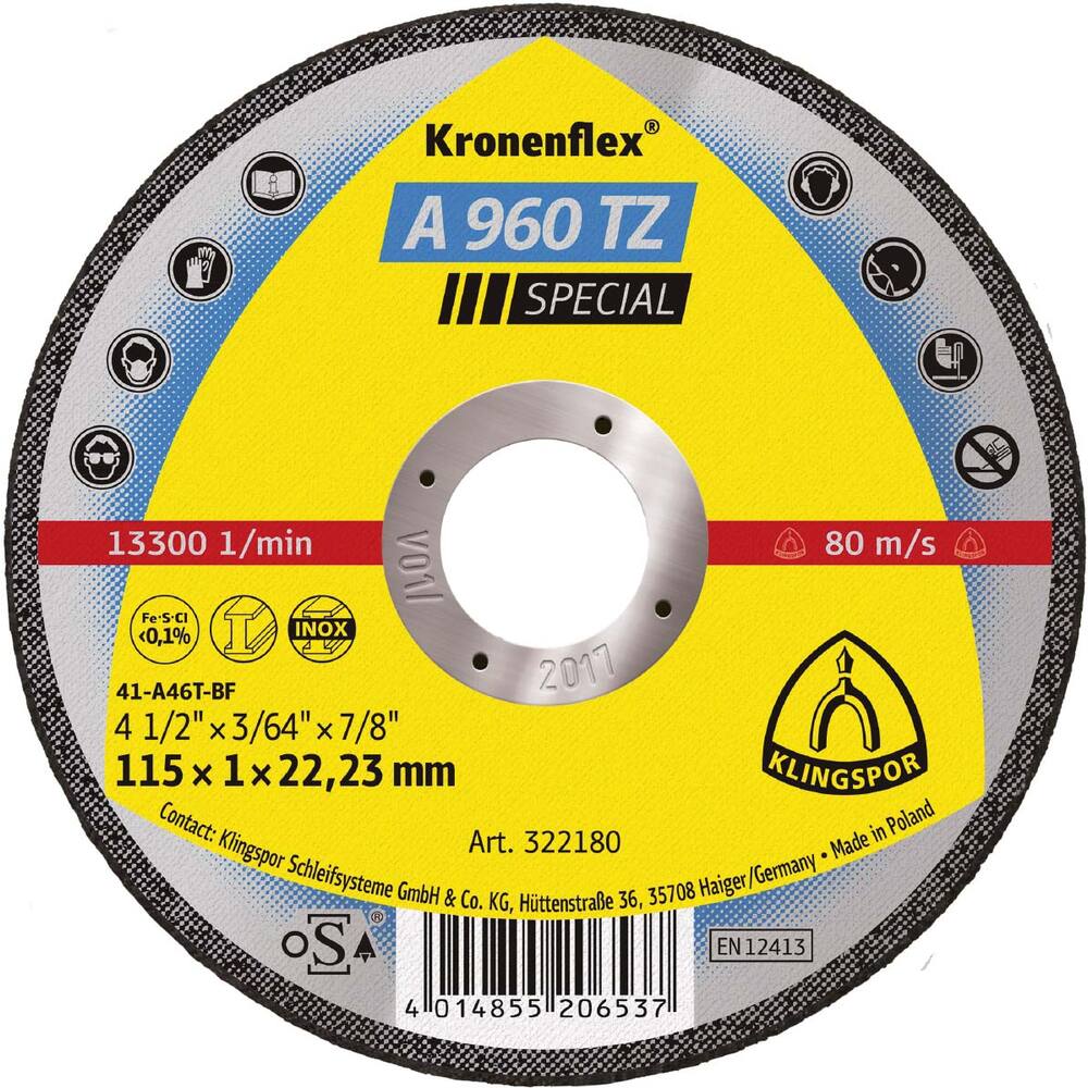 +DOORSLIJPSCHIJF (A 960 TZ Special) 125 X 1 X 22,23MM (25 SCHIJF/DOOS)