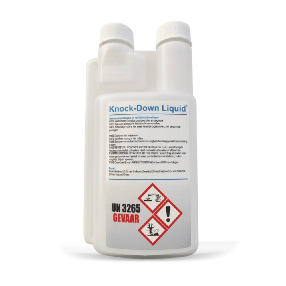 KNOCK DOWN LIQUID (BIOCIDE), CHEMICALIËN VOOR REINIGING GASOLIE 0,5KG (19 STUK/DOOS)