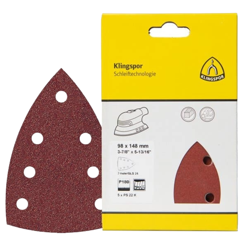 SCHUURPAPIER KLITTENBAND (PS 22 K Kleinverpakking) 98 X 148MM (GLS24), KORREL 40 (5 VEL/BLISTER)