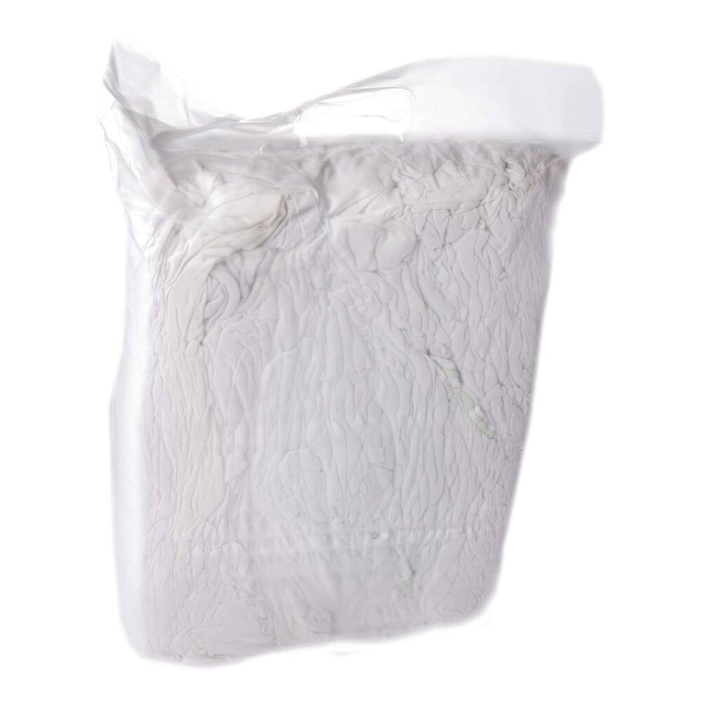 POETSLAPPEN WITTE TRICOT, GEHEEL WIT 5KG PLASTIC TAS (66 STUK/PALLET)