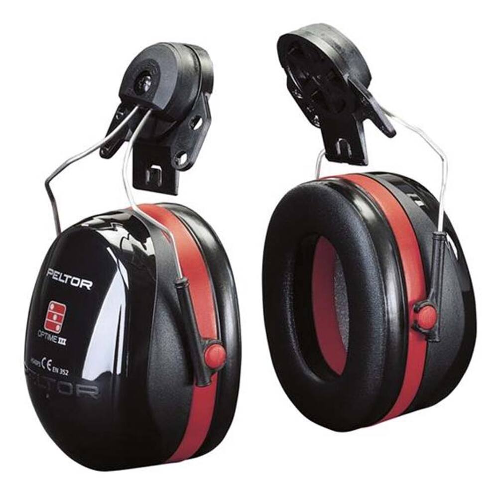 GEHOORBESCHERMER PELTOR OPTIME3 HELMBEVESTIGING ZWART/ROOD (SNR 34dB)