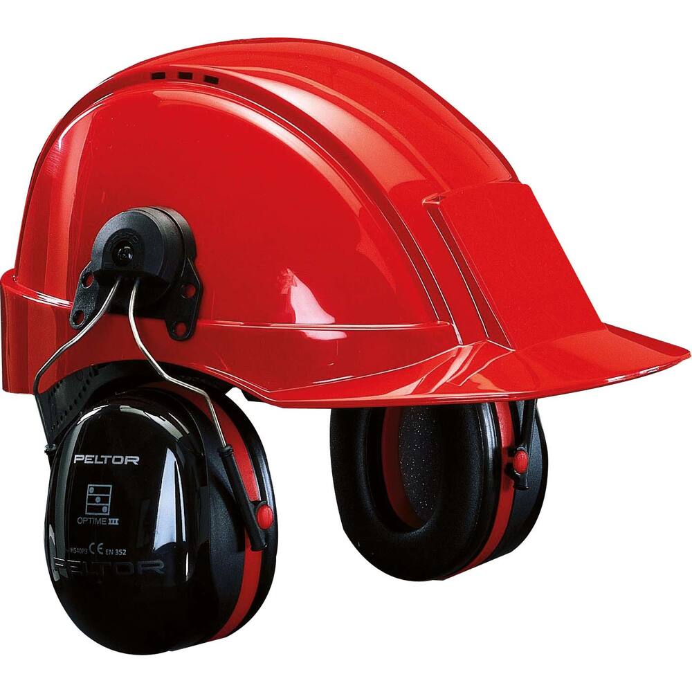 GEHOORBESCHERMER PELTOR OPTIME3 HELMBEVESTIGING ZWART/ROOD (SNR 34dB)