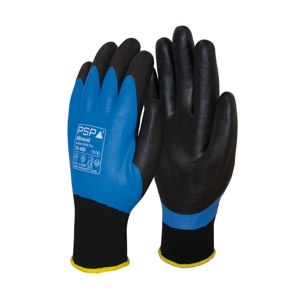 HANDSCHOEN PSP 10-488 ALLROUND DOUBLE NITRILE, MT 08