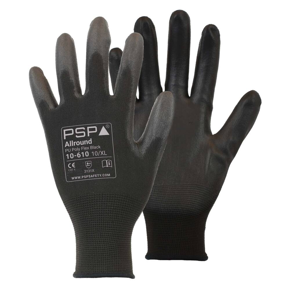 HANDSCHOEN PSP 10-610 ALLROUND PU POLY FLEX BLACK, MT 08/M
