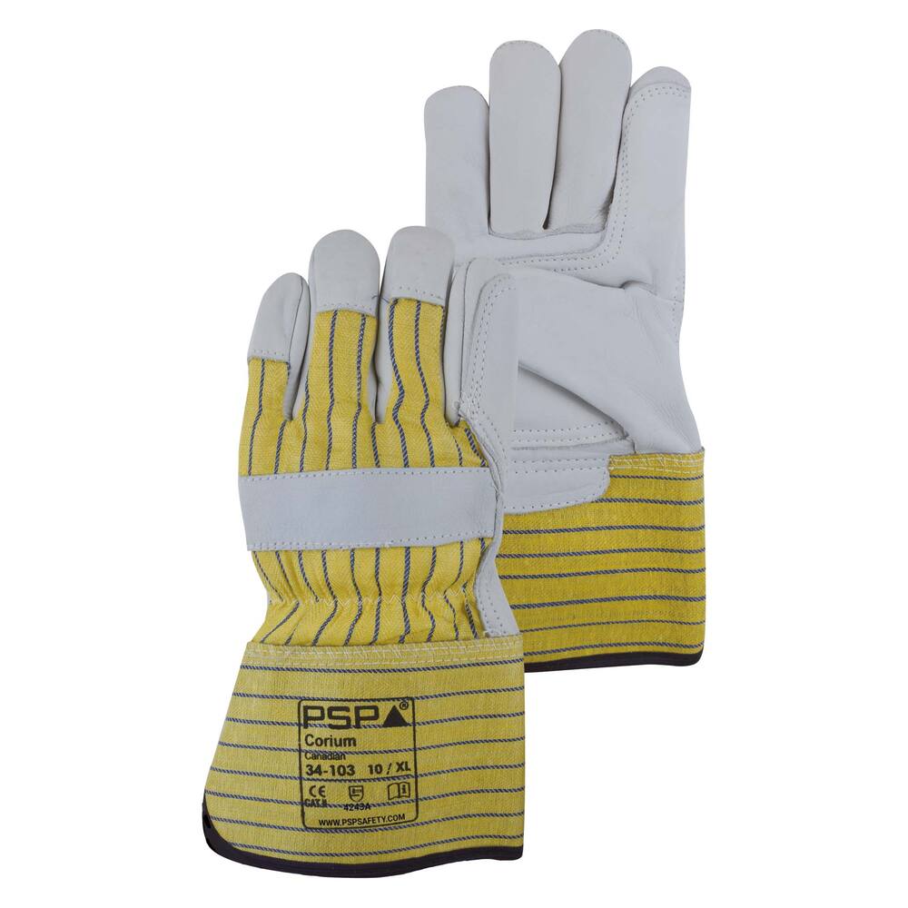 HANDSCHOEN PSP 34-103 AMERIKAANTJE NERFLEER, PISTOOLVERSTERKING, GEEL / BLAUW, MT 10/XL