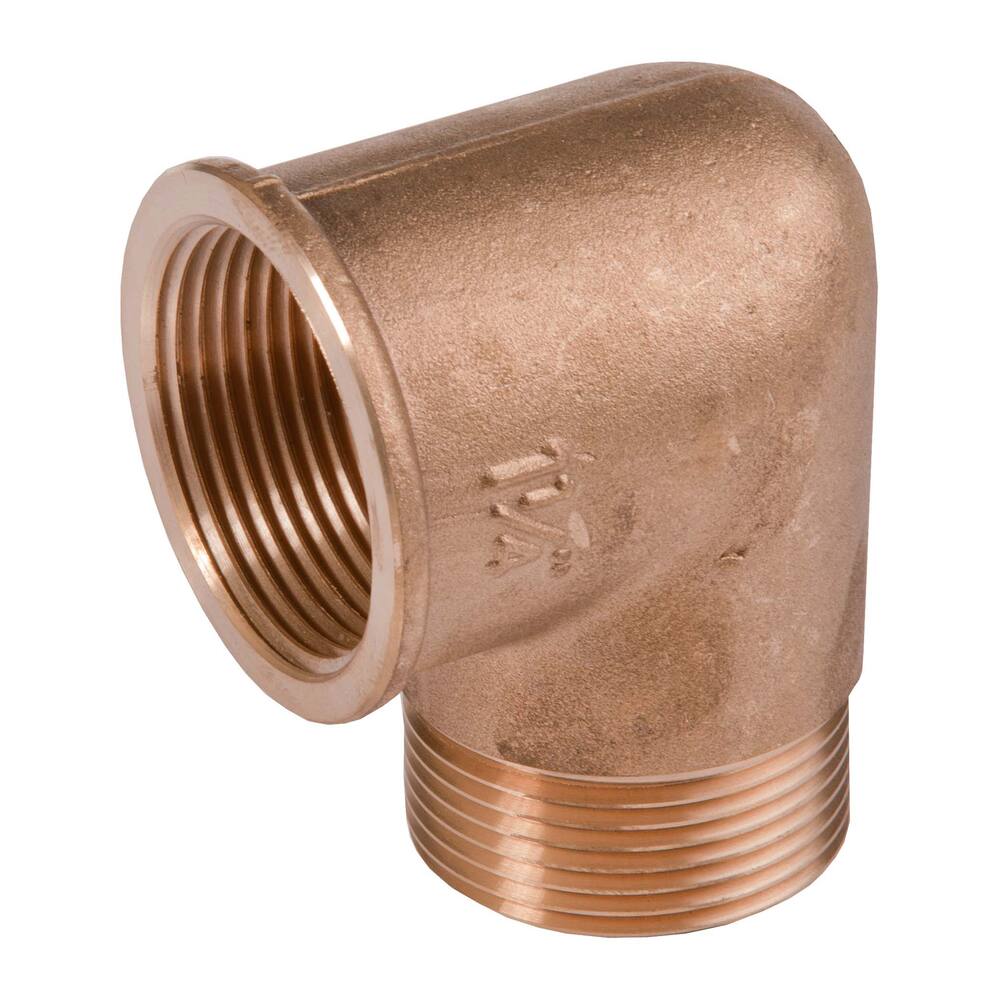 MESSING KNIE 90°, 1/4" BINNENDRAAD - BUITENDRAAD