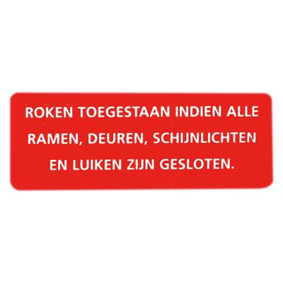 STICKER, ROKEN TOEGESTAAN INDIEN
