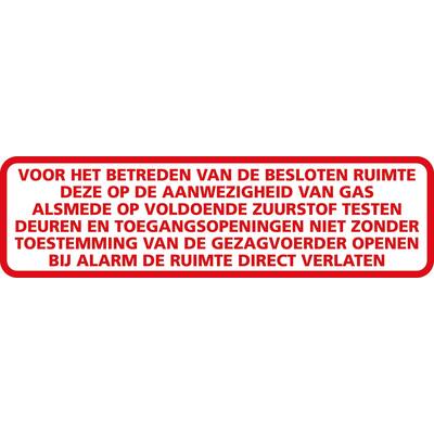 STICKER, BETREDEN BESLOTEN RUIMTE