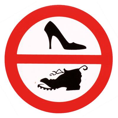 STICKER, SCHOENEN VERBODEN
