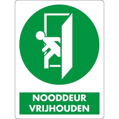 STICKER, NOODDEUR VRIJHOUDEN