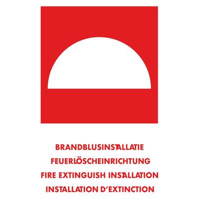 STICKER, BRANDBLUSINSTALLATIE MET TEKST