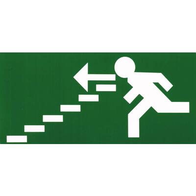 STICKER, VLUCHTWEG TRAP AF LINKS