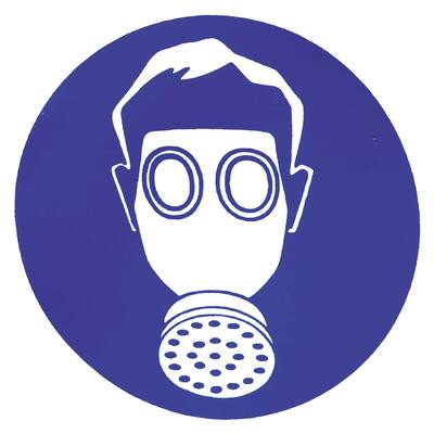 STICKER, ADEMBESCHERMING VERPLICHT