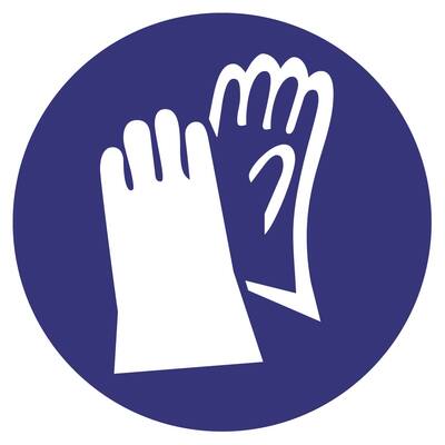 STICKER, VEILIGHEID-HANDSCHOENEN VERPLICHT