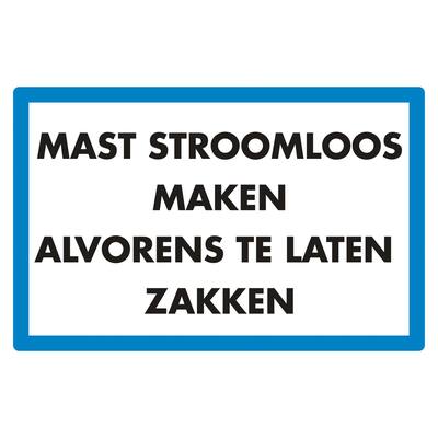 STICKER, MAST STROOMLOOS MAKEN ALVORENS TE LATEN ZAKKEN