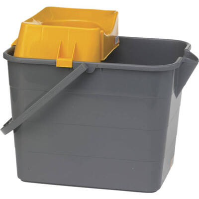 VIKAN MOPEMMER 15L, GRIJS + VIKAN WRINGKORF, GEEL