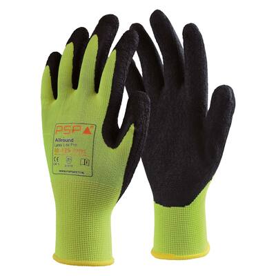 HANDSCHOEN PSP 10-125 ALLROUND LATEX LITE PRO HI-VIS GEEL