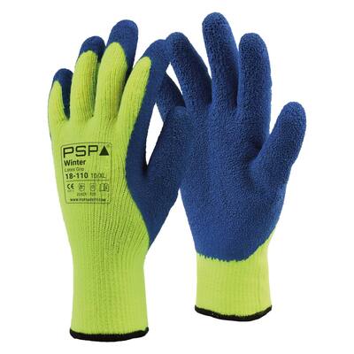 HANDSCHOEN PSP 18-110 WINTER LATEX BLAUW / GEEL